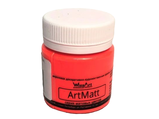 Краска акриловая ArtMatt, 40мл, флуоресцентный оранжевый