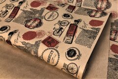 Бумага крафт Транзит, 70см*10м, чёрный/красный