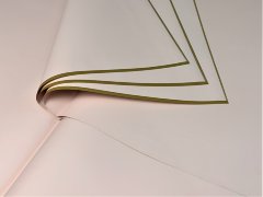Пленка матовая 58*58см, 20 листов, с золотой каймой, бледно-розовый