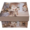 Коробка квадрат 9,5*9,5*5см Шарики новогодние, микс, 1/10