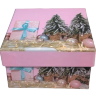 Коробка квадрат 9,5*9,5*5см Шарики новогодние, микс, 1/10