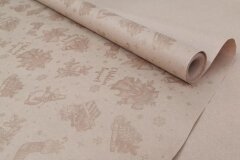 Бумага крафт Зимние узоры 70см*10ярд, золото