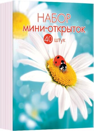 3-80 Набор мини-открыток Ромашки, 40 шт.