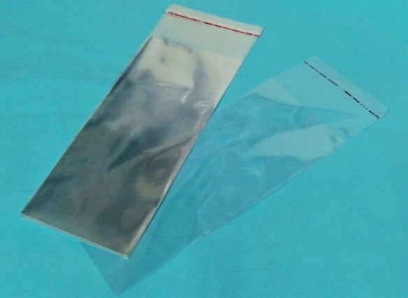Пакет 8*27см, прозрачный со скотчем, 50шт.