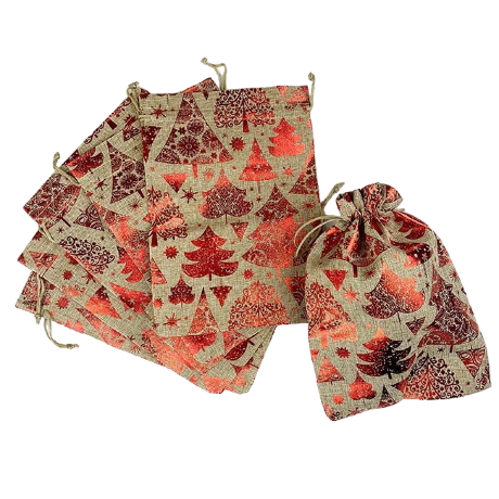 Мешочек лён с рис Новый год, 25*35см, 6шт., 1/6