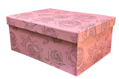 Коробка 26,3*19,3*11,3 см, Розы на розовом