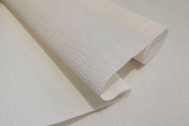 Бумага гофрированная 603, слоновая кость, К/Р, 180гр., 50*250см