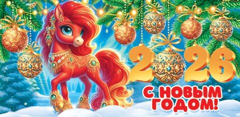 4-15 Конверт для денег С НГ Лошадка, 10шт.