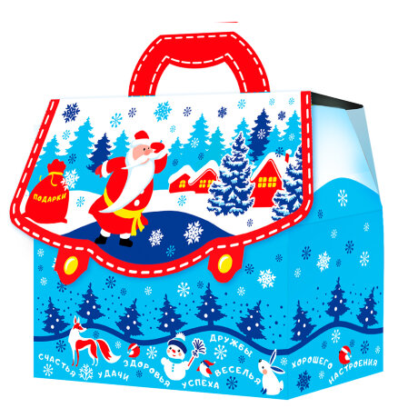 Коробка Новогодний портфель, 23,2*11*20/26см, 1,8кг, 1/10
