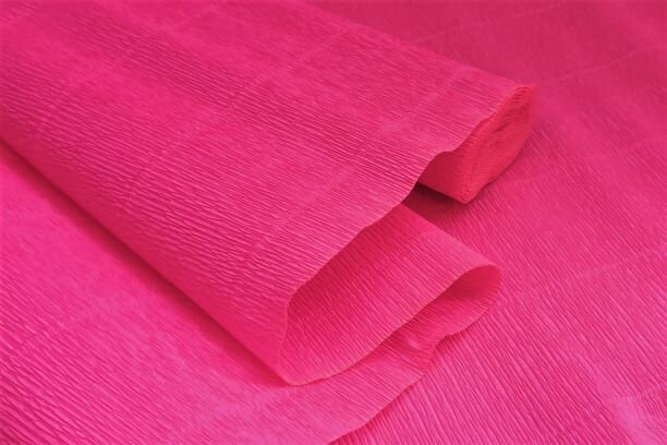 Бумага гофрированная 551, яр.розовый, К/Р, 180гр. 50*250см