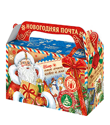 Коробка Новогодний подарок, 500г, 17,5*7*10,5/14см, 1/10
