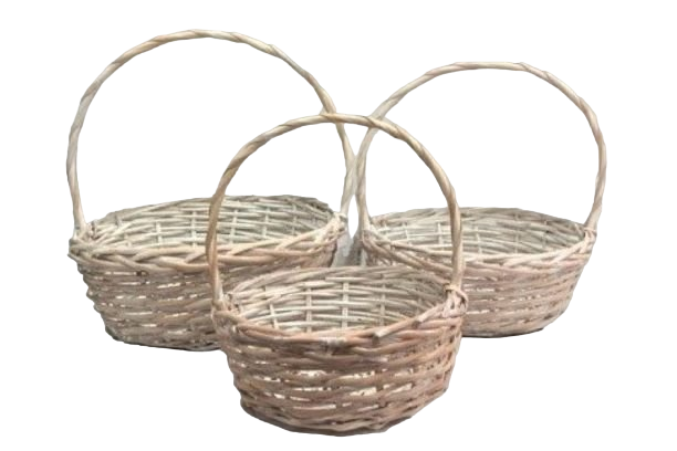 Набор ива 36*36*13/36см, выбеленные, круг, 3 шт.