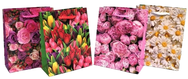 Сумка 12*15,5*5см Цветы, микс, 1/10