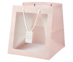 Сумка с окном 31*31*31см, розовый, 1/10