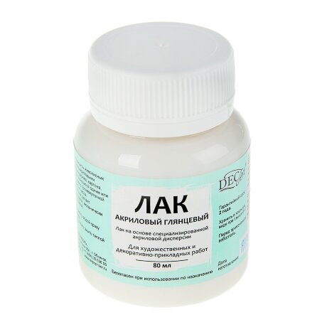Лак акриловый глянцевый DecArt, 80г