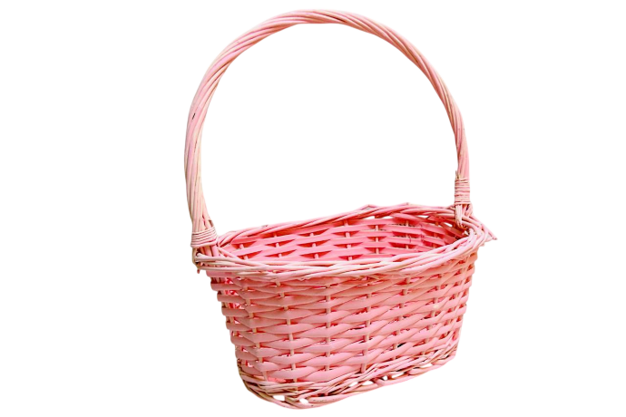 Корзина ива 25*17*11*30см, розовый
