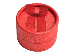 Коробка круглая 5*3см с бантиком, красный, 1/24