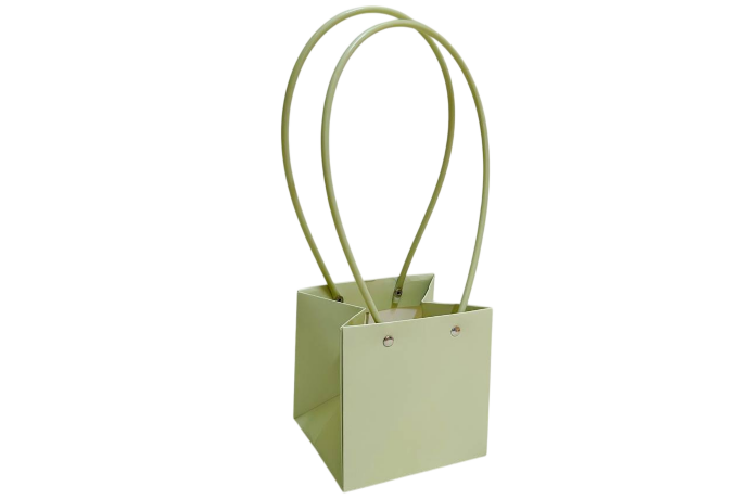 Сумка для цветов 12,5х11,5х12,5см, матча, 1/10