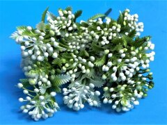 Ветка пальмовая с ягодами, 0,3*31см, белый