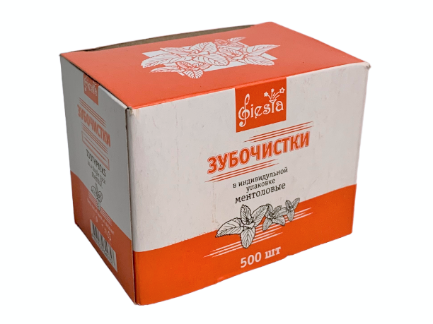 Зубочистки в индивидуальной упаковке, ментол, 500 шт.