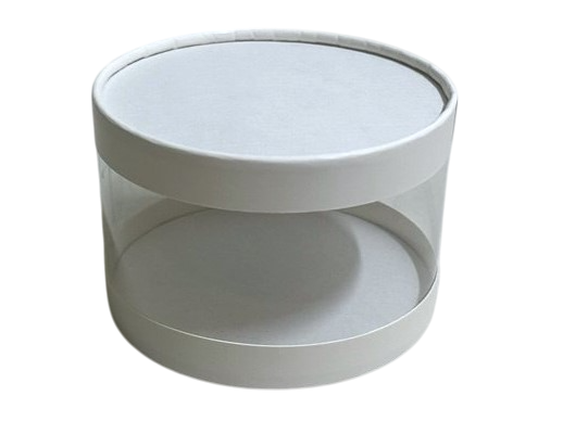 Коробка 12*12*7см под зефир прозрачные стенки, белый, 1/36