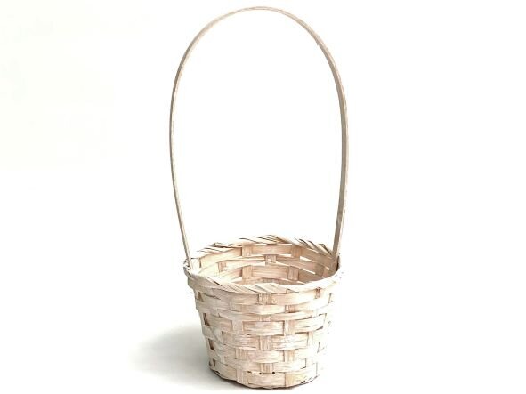 Корзина бамбук 13*9,5/28см, белый браш стаканчик