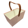 Коробка с кожаной ручкой 23x14,5x13 см, светло-розовый