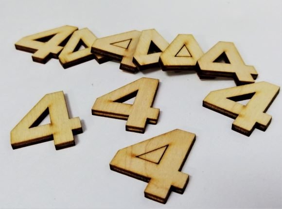 Заготовка из фанеры Цифра 4, 3см, 10шт