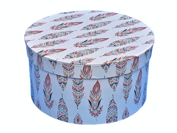 Коробка цилиндр 22*22*11,8см, Перо