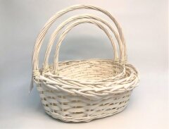 Набор ива 47*39*17/43см, овал, белый, 3 шт.