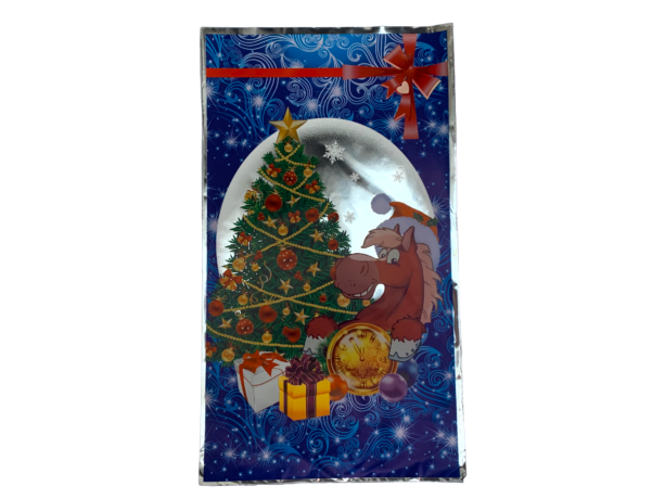 Пакет 20*35см Лошадка, металл, 25мкм, 1/100