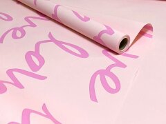 Плёнка «LOVE» 58см x 10м 65мкр ,розовый