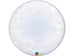 Шар BUBBLE DECO 24" Снежинки