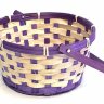 Корзина бамбук 21*10*24см, фиолетовый, складная ручка