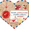 2-01 Двойная открытка Валентинка, микс, 10 шт.