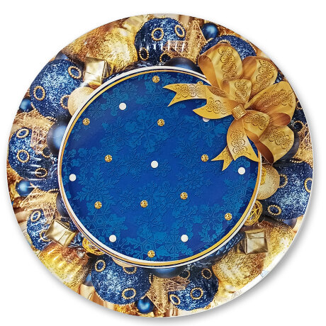 Тарелка бумажная Бант жёлтый, 23см, 6шт., 1/6