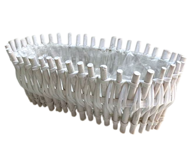 Корзина ива 33x18xH12 B28x12 см,. белый