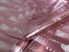 Плёнка «Сердца» 58см х 58см 20шт, розовый