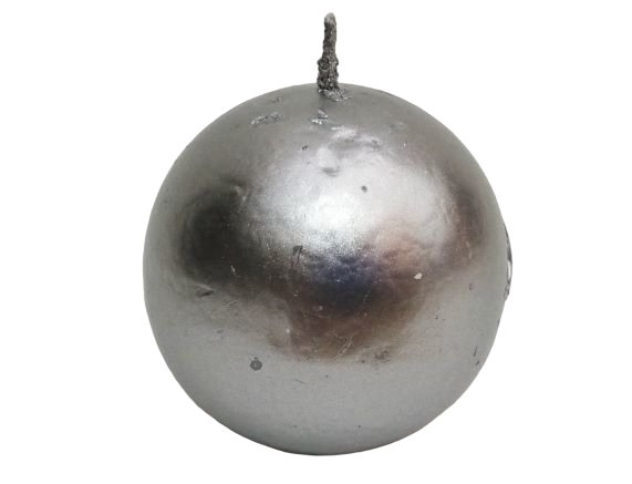 Свеча Шар серебряный D=70 мм, 1/6