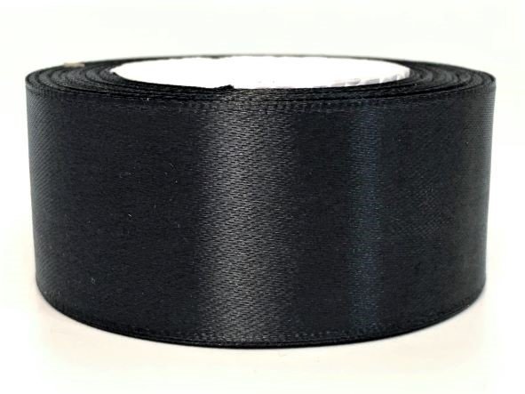 Лента атлас 3,8см*25у, чёрный 39