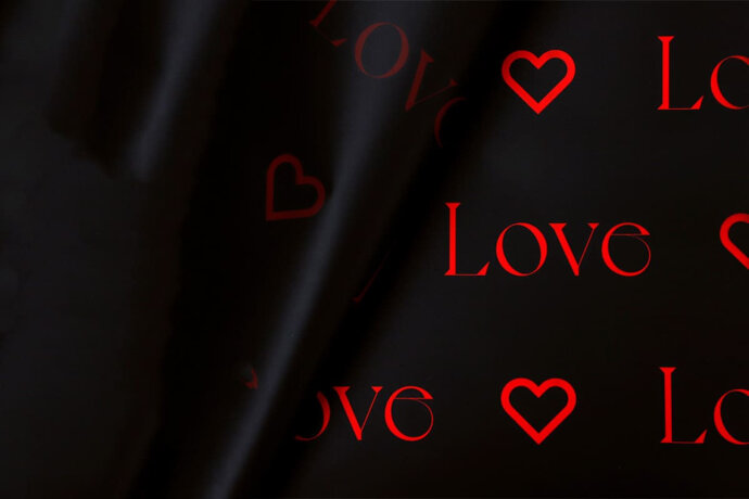Плёнка «Love» 58см x 10м , чёрный